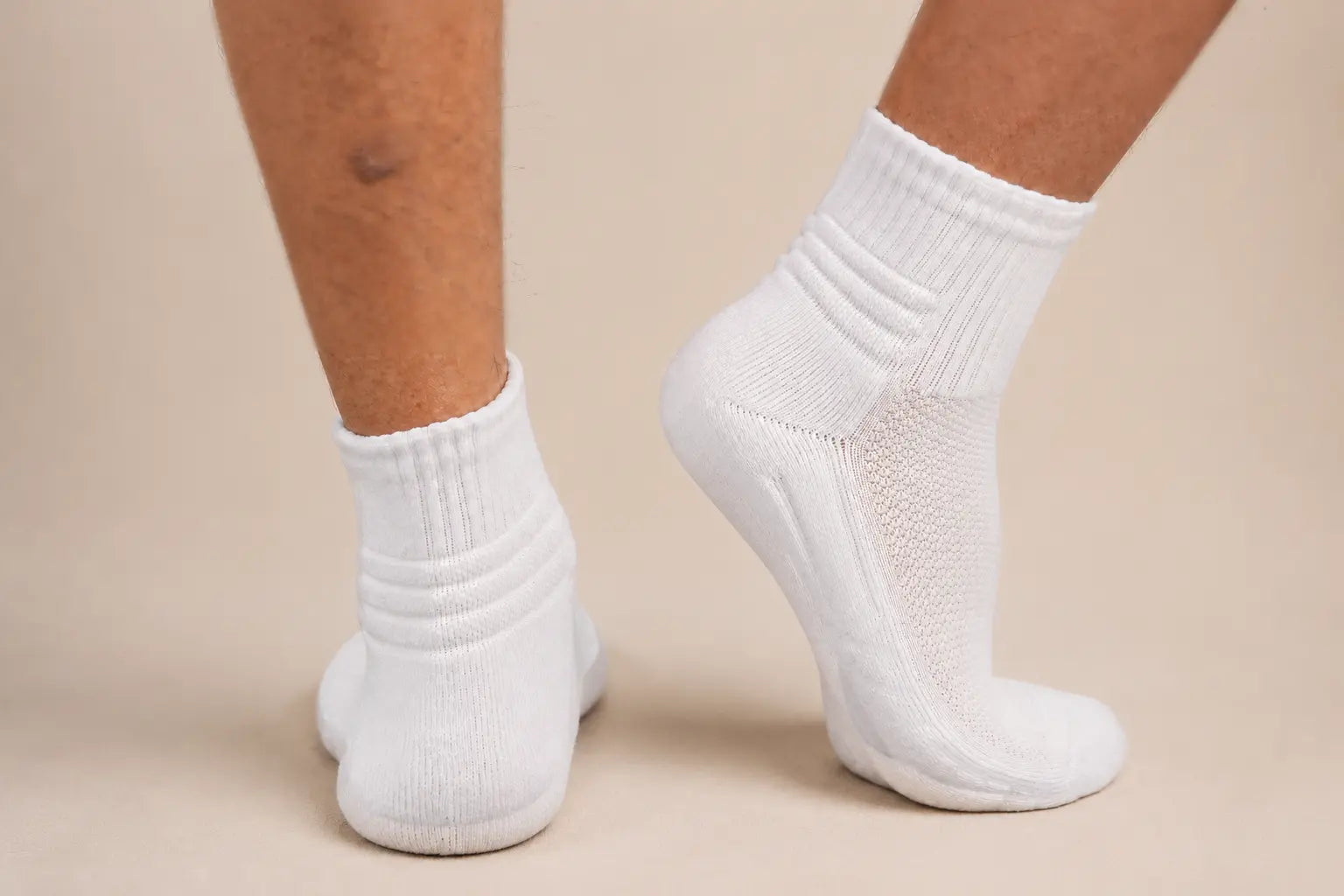 Real D7 Ankle socks showing the reinforced heel cup and layered Achilles structure
